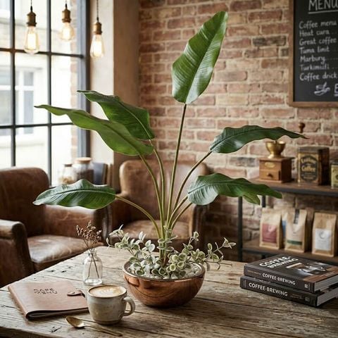 Chậu cây chuối để bàn cao 80 cm decor nội thất