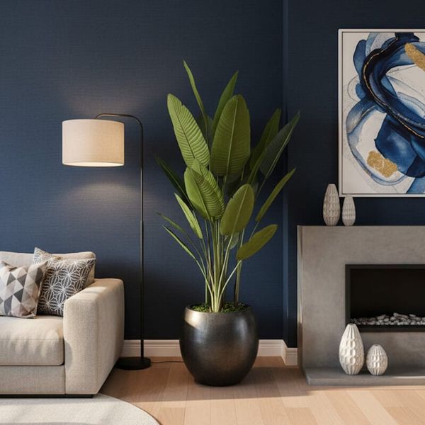 Chậu chuối giả trang trí cao 2 mét (kèm chậu)