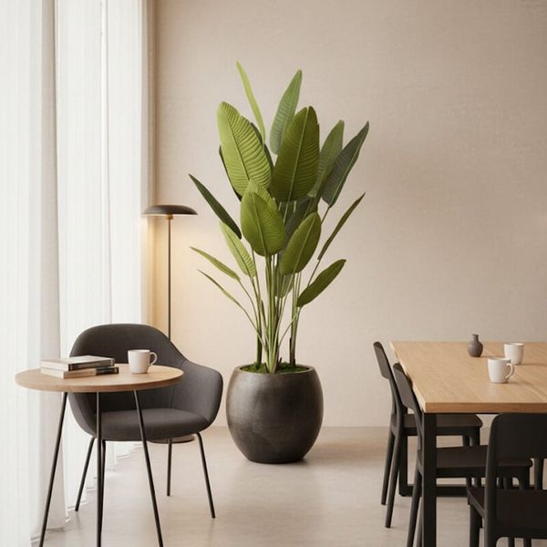 Chậu chuối giả trang trí cao 2 mét (kèm chậu)