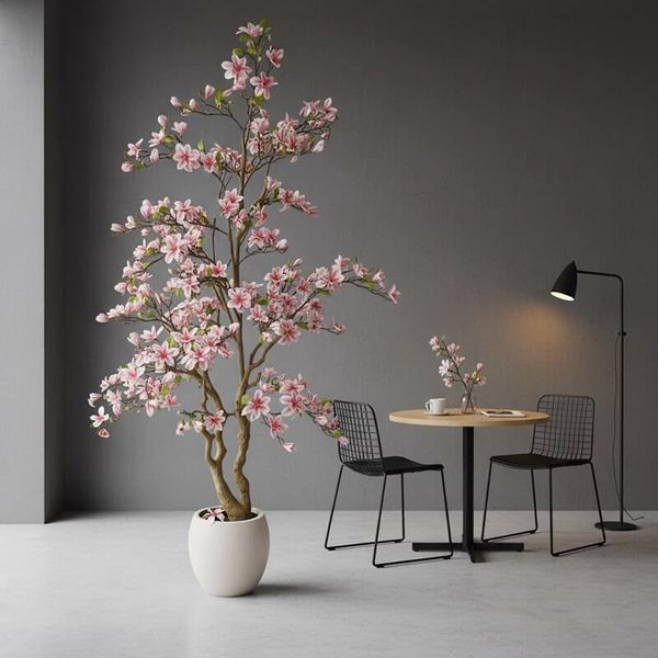 Chậu cây hoa ngọc lan giả trang trí (kèm chậu)