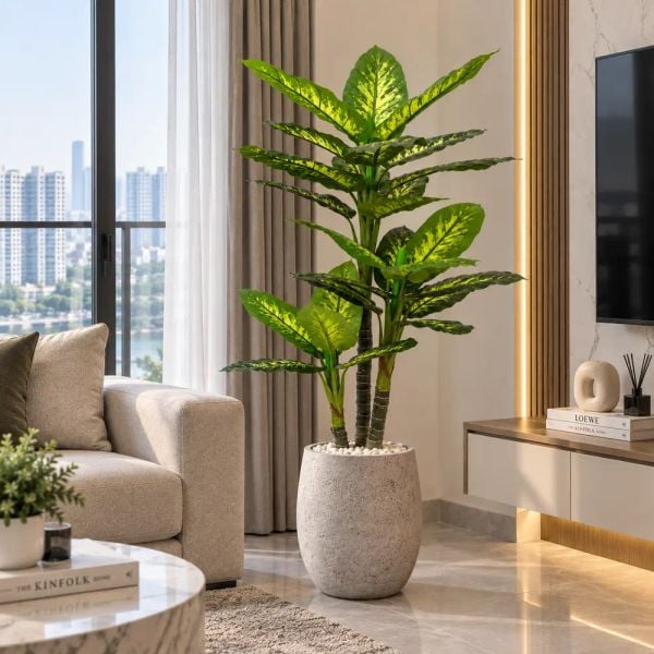 chậu cây vạn niên thanh giả trang trí cao 190 cm
