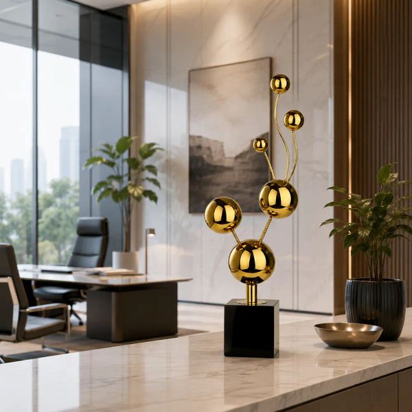 Tượng decor quả cầu vàng cao cấp