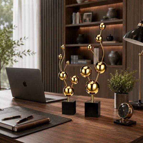 Tượng decor quả cầu vàng cao cấp