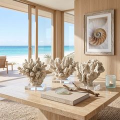 Tượng san hô decor đế pha lê 02