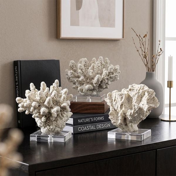 tượng san hô đế pha lê decor nội thất