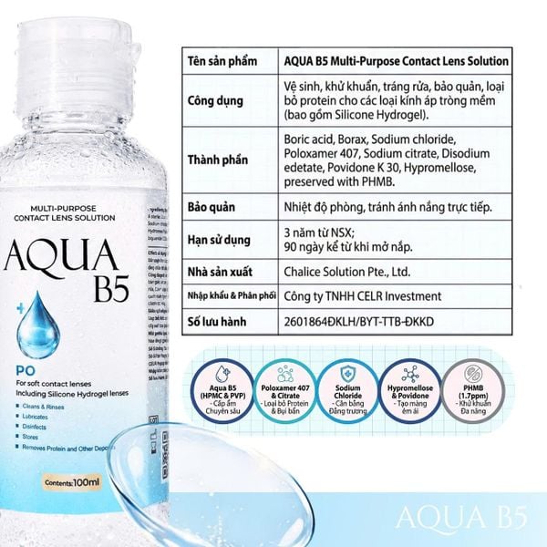  NƯỚC NGÂM LENS CHAI LỚN AQUA B5 360ML 