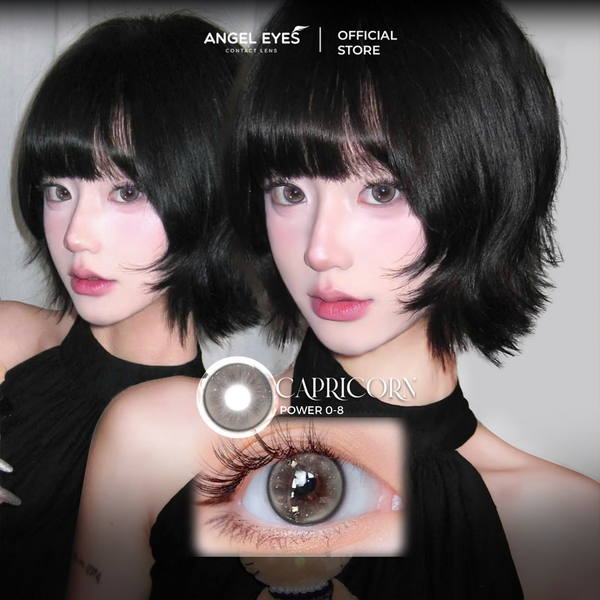 Lens xám có độ cận N'Rosa Capricon cho mắt thở cao cấp Angel Eyes phân phối | Độ cận 0-8 | Chất liệu MPC siêu ẩm 