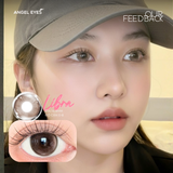  Angel Eyes Korea Brand LIBRA Natural Enlarging Brown Colored Daily Disposable Contact Lenses with Prescription (for Nearsightedness) - Diameter 14.0mm - Power 0-8 - Ultra-Moist 