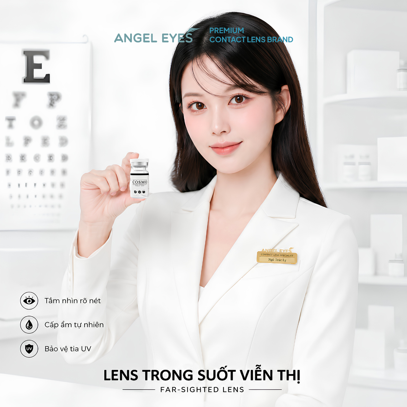 LENS TRONG SUỐT VIỄN THỊ COSMO CAO CẤP CỦA HÀN QUỐC CÓ ĐỘ TỪ +0.5 ĐẾN +6 ĐỘ 