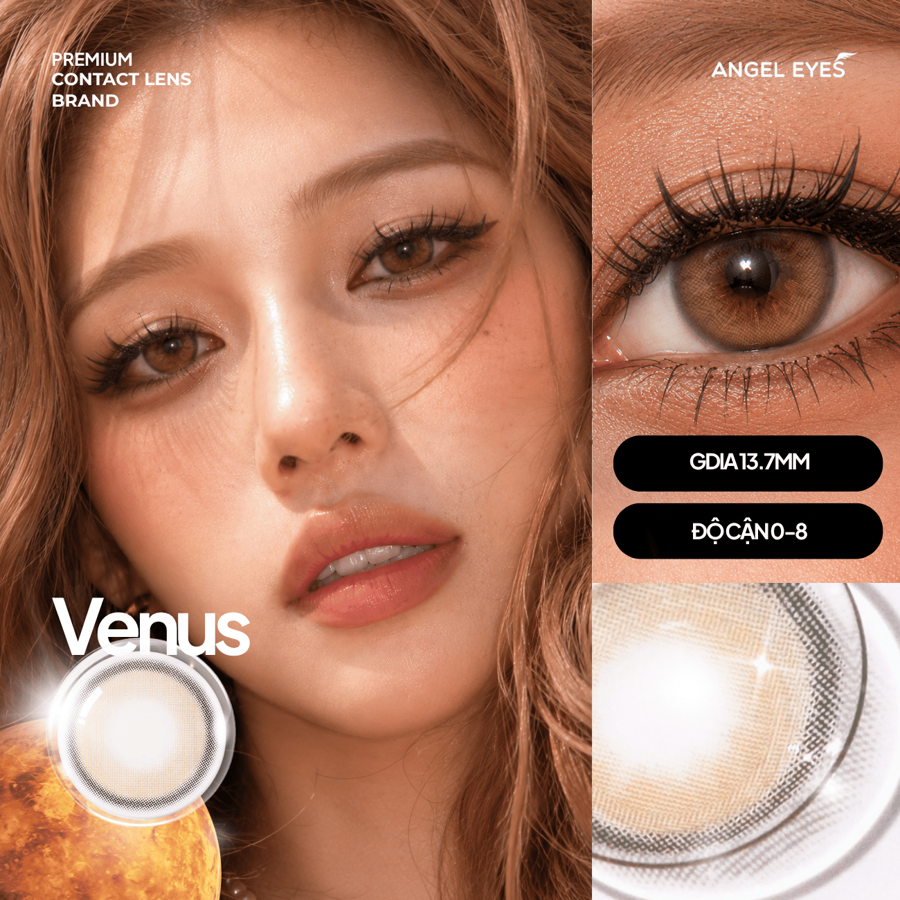 Kính áp tròng Silicone Hydrogel Venus Brown