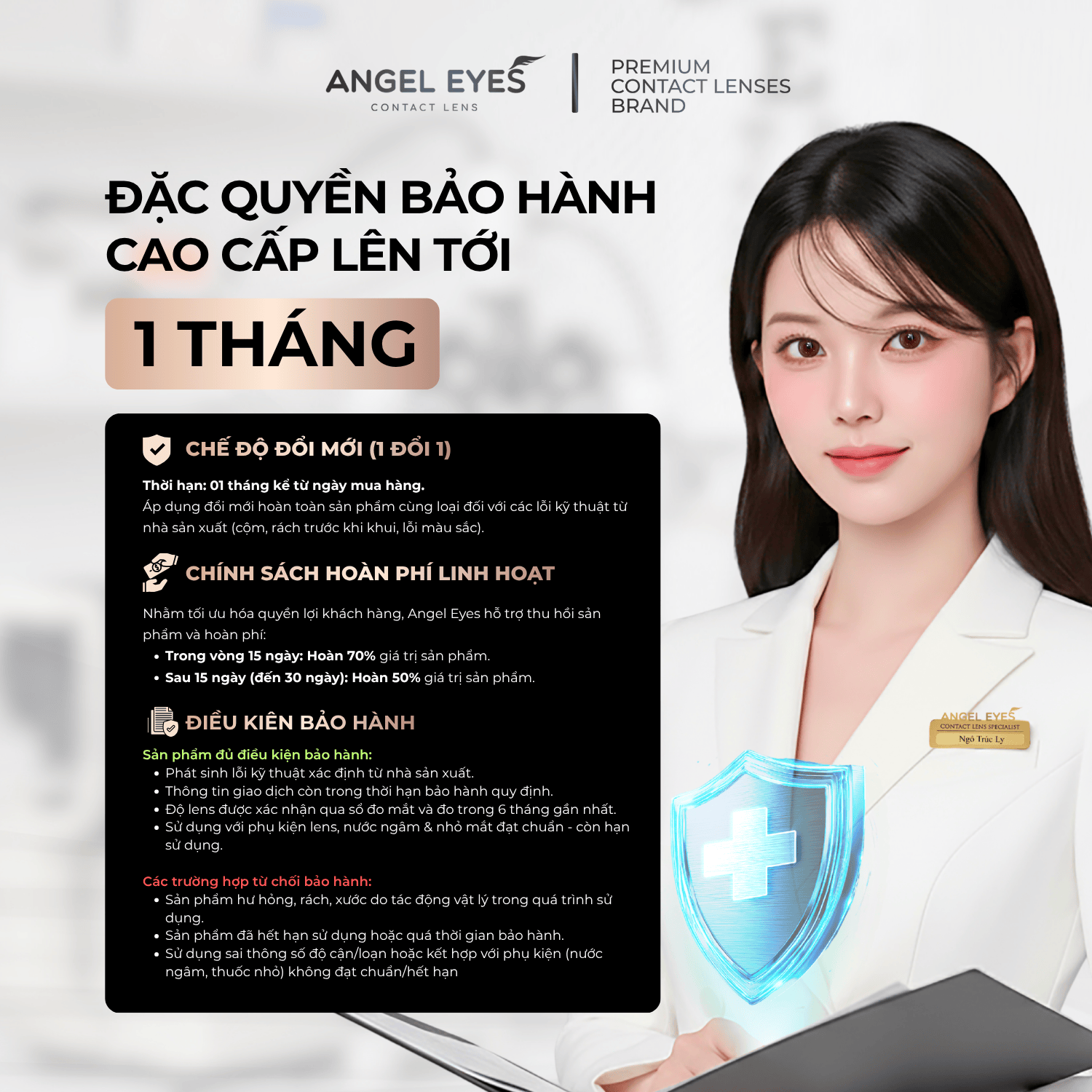  Lens nâu tự nhiên có độ Sweet Choco thương hiệu Angel Eyes đường kính 14.2mm | Độ cận 0-8 