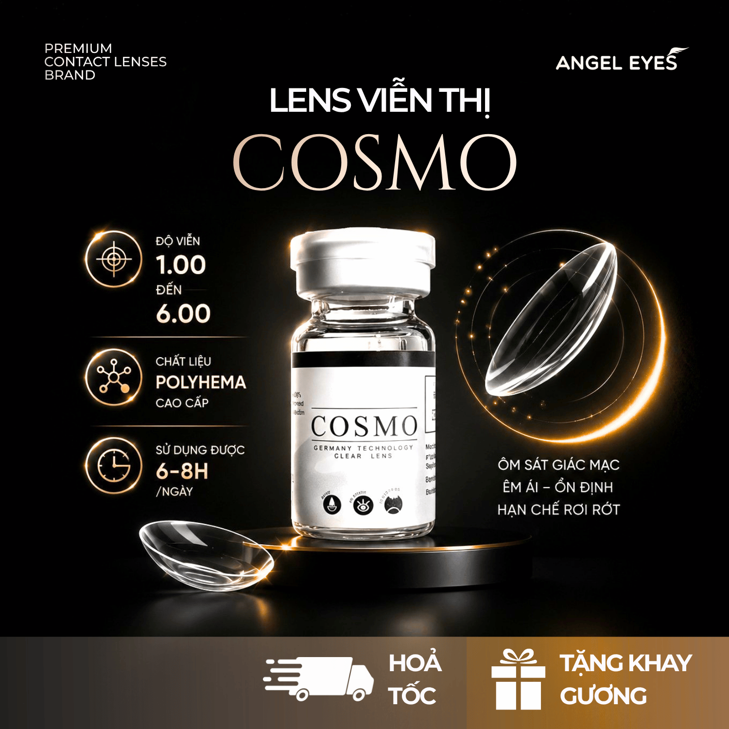  LENS TRONG SUỐT VIỄN THỊ COSMO CAO CẤP CỦA HÀN QUỐC CÓ ĐỘ TỪ +0.5 ĐẾN +6 ĐỘ 