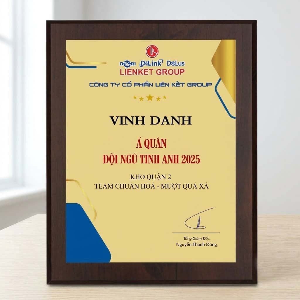 Bảng vinh danh tặng tập thể cá nhân trong những hoạt động của tổ chức doanh nghiệp