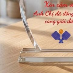 Cúp Pickleball pha lê cánh buồm dùng trao giải hay lưu niệm ở những giải pickleball