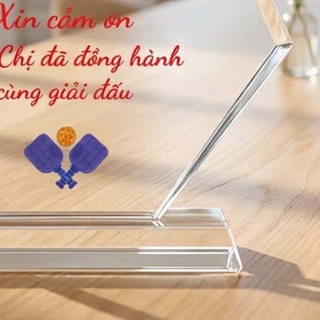 Cúp Pickleball pha lê cánh buồm dùng trao giải hay lưu niệm ở những giải pickleball