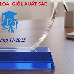 Kỷ niệm chương pha lê hình giọt nước tặng chúc mừng tân thạc sĩ