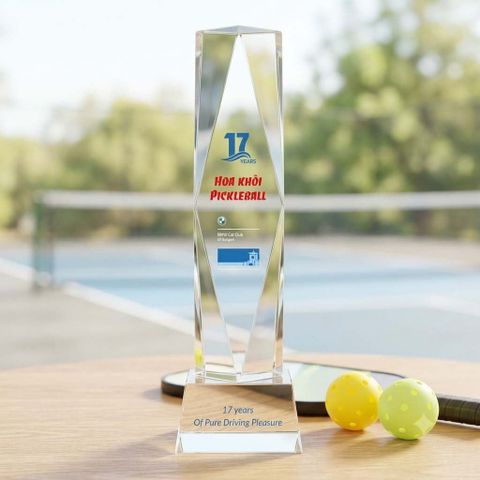 Cúp Pickleball pha lê khối trao giải nhất nhì ba ở những giải pickleball