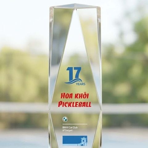 Cúp Pickleball pha lê khối trao giải nhất nhì ba ở những giải pickleball