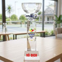 Cúp Pickleball pha lê khối kim cương trao giải nhất nhì ba ở những giải pickleball