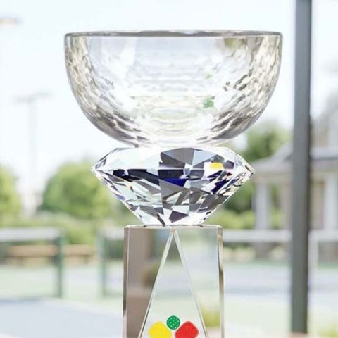Cúp Pickleball pha lê khối kim cương trao giải nhất nhì ba ở những giải pickleball