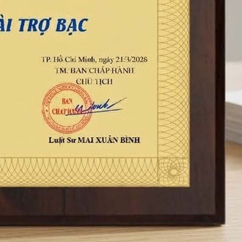Bảng tri ân cá nhân doanh nghiệp tài trợ cho những hoạt động xã hội