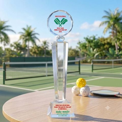 Cúp Pickleball pha lê khối cao cấp trao giải nhất nhì ba ở những giải pickleball