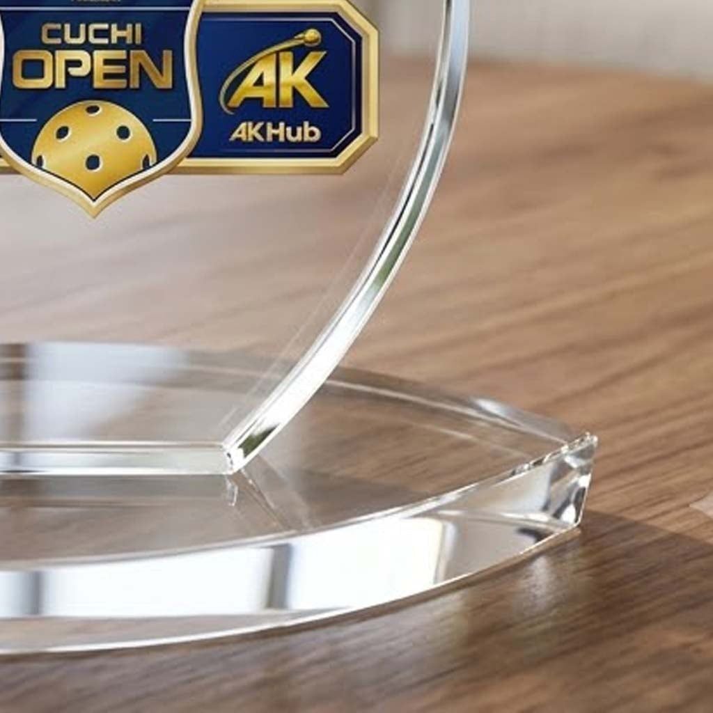 Cúp Pickleball pha lê trao giải hay làm quà tặng lưu niệm ở giải pickleball của cơ quan hiệp hội