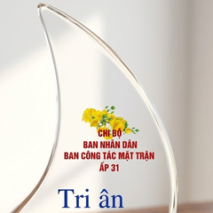 Kỷ niệm chương pha lê hình chiếc thuyền tri ân cá nhân có nhiều đóng góp cho sự phát triển của địa phương