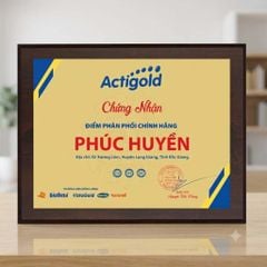 Bảng chứng nhận điểm phân phối hàng hóa chính hãng lĩnh vực hàng tiêu dùng