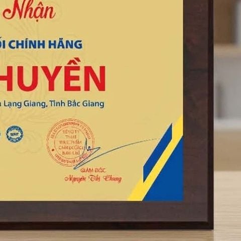 Bảng chứng nhận điểm phân phối hàng hóa chính hãng lĩnh vực hàng tiêu dùng