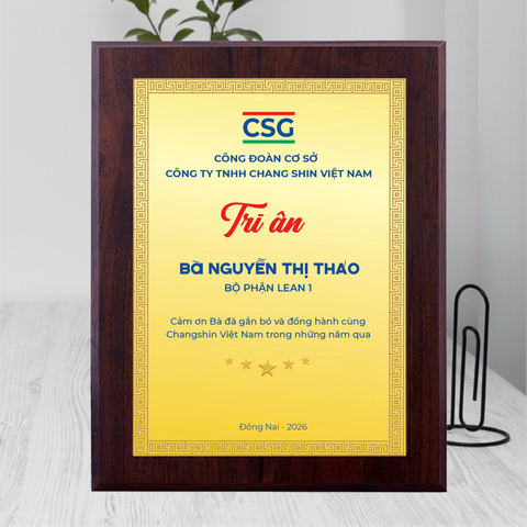 Bảng tri ân công nhân viên công đoàn cơ sở của doanh nghiệp
