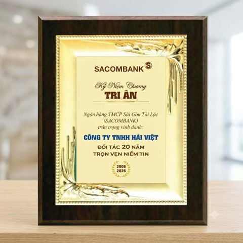 Bảng tri ân vinh danh đối tác đồng hành phù hợp trong hoạt động ngân hàng tài chính dịch vụ kinh doanh