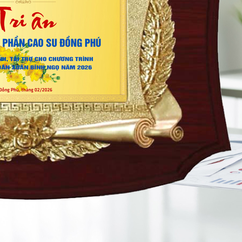 Kỷ niệm chương tri ân nhà tài trợ cho những hoạt động Tết Quân-Dân
