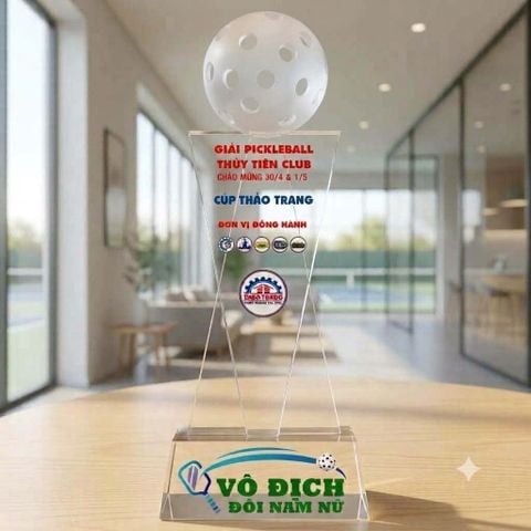 Cúp Pickleball pha lê khối trao giải nhất nhì ba phù hợp CLB Pickleball tổ chức giải