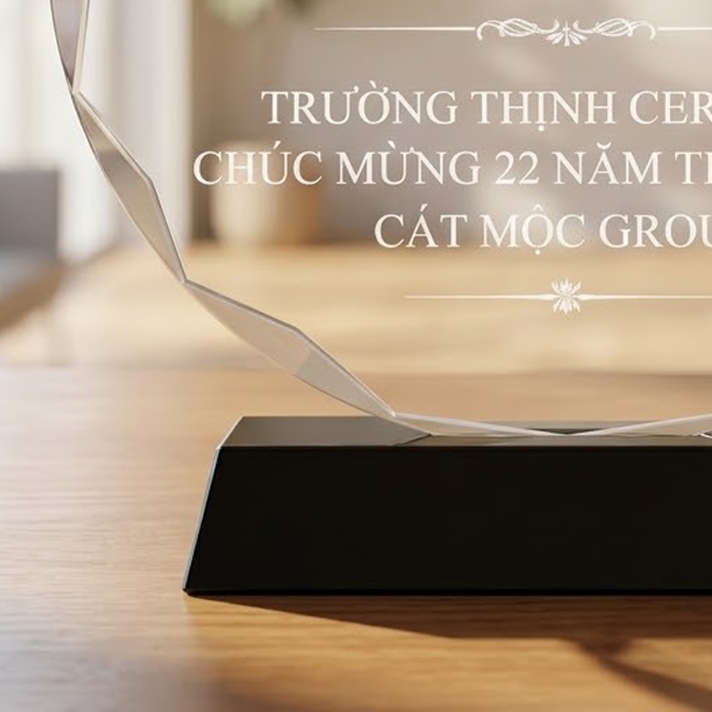 Kỷ niệm chương pha lê lưu niệm hình tròn kỷ niệm ngày thành lập công ty
