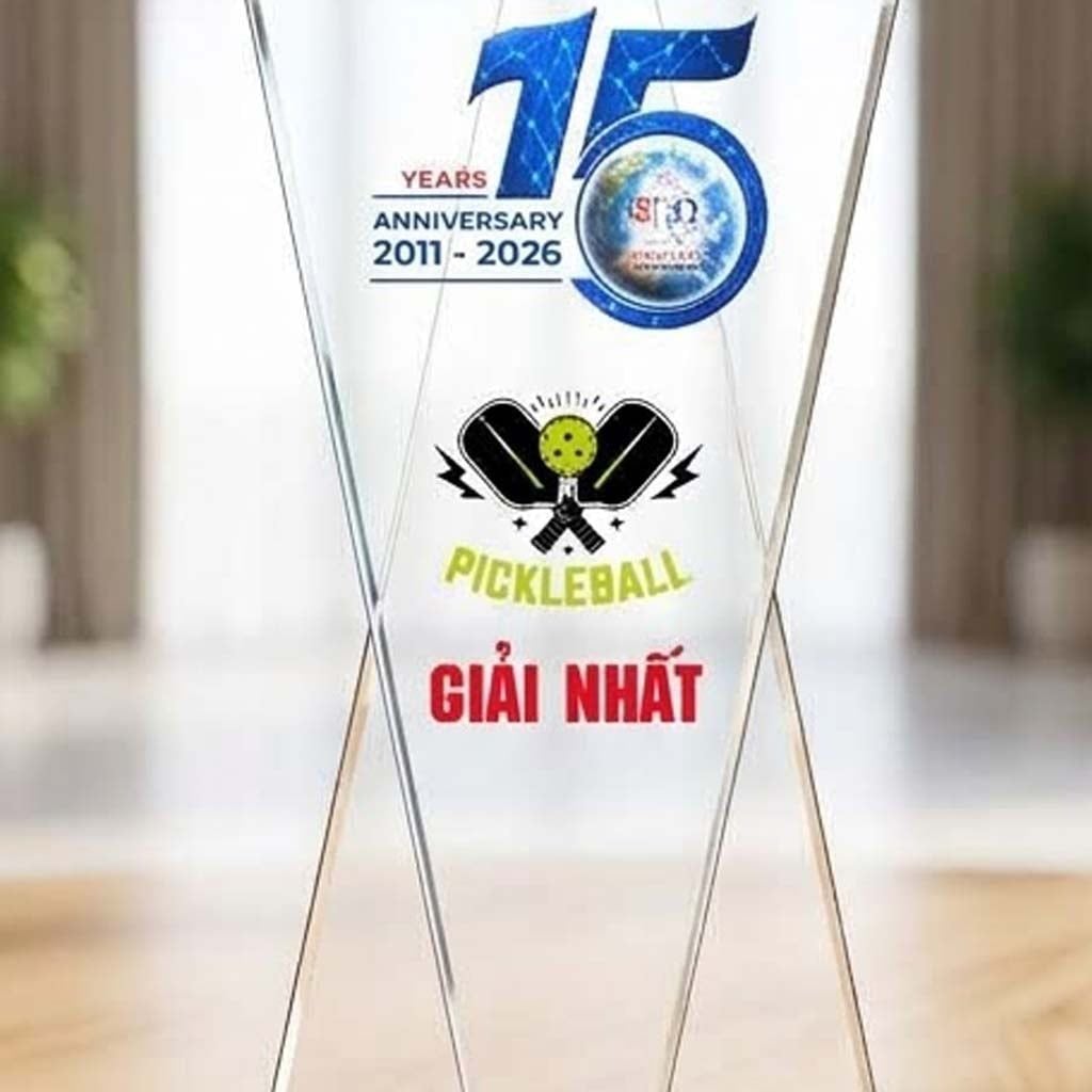 Cúp Pickleball pha lê giải nhất nhì ba phù hợp doanh nghiệp tổ chức giải pickleball