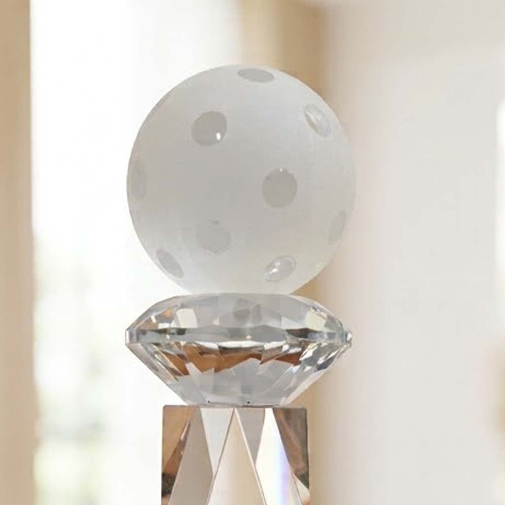 Cúp Pickleball pha lê kim cương trao giải với 3 kích thước cho giải nhất giải nhì giải ba