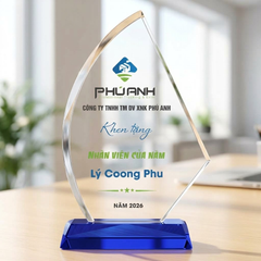 Kỷ niệm chương pha lê hình cánh buồm khen thưởng nhân viên xuất sắc của công ty