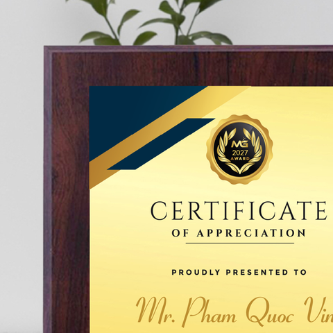 Bảng biểu trưng vinh danh tri ân nổ lực cống hiến của nhân viên