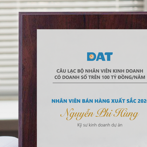 Bảng vinh doanh nhân viên bán hàng xuất sắc nhất năm phù hợp tặng cho doanh nghiệp ngành kỹ thuật điện điện tử