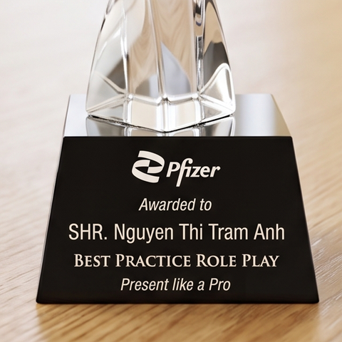 Cúp pha lê vinh danh khen thưởng nhân viên cá nhân xuất sắc của năm