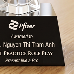 Cúp pha lê vinh danh khen thưởng nhân viên cá nhân xuất sắc của năm
