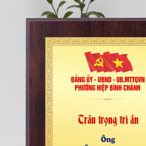 Bảng vinh danh tri ân cá nhân tổ chức đóng góp cho những hoạt động xã hội