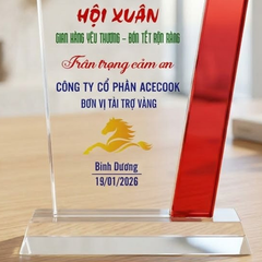 Kỷ niệm chương pha lê tặng nhà tài trợ trong những hoạt động xã hội