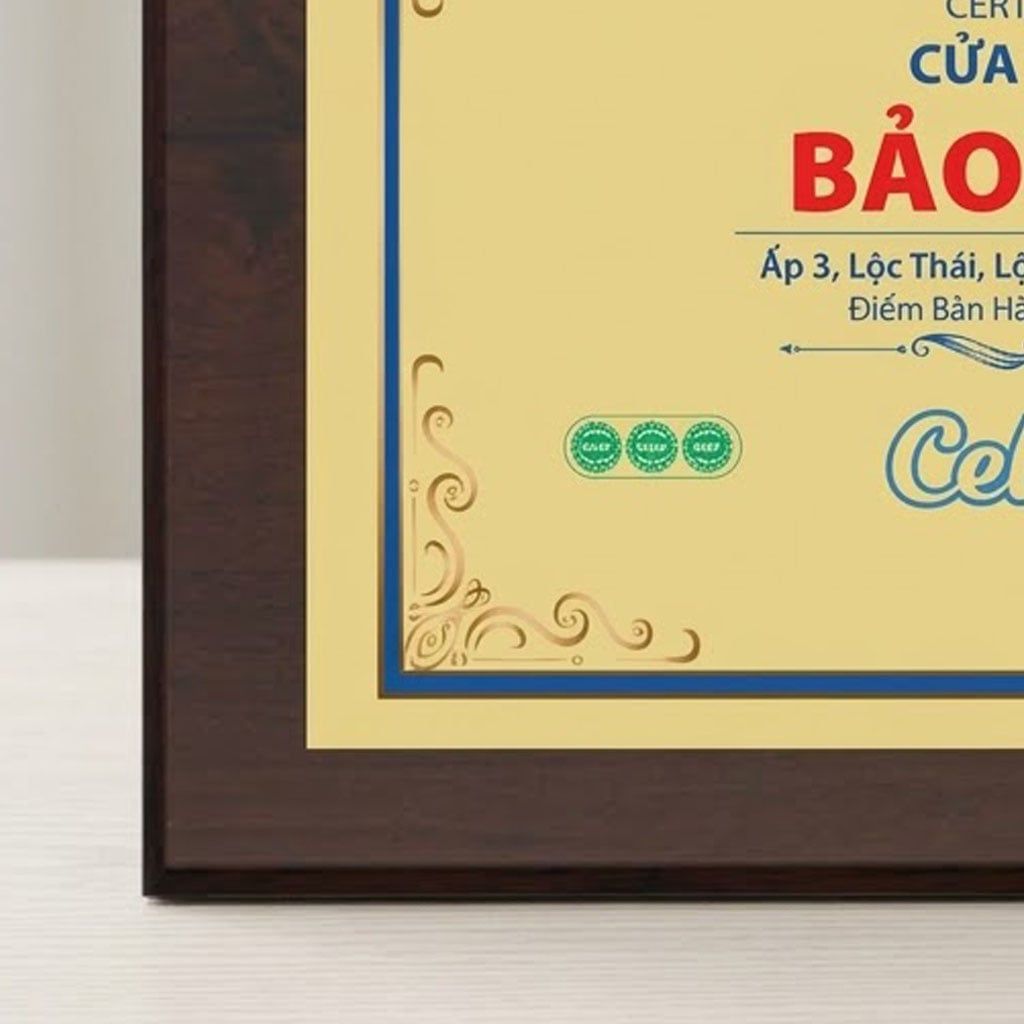 Bảng chứng nhận cửa hàng phân phối chính hãng ngành hàng sữa thực phẩm