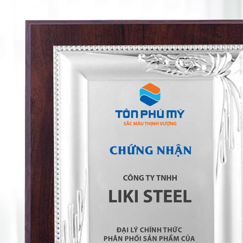 Bảng vinh danh chứng nhận đại lý bán hàng ngành vật liệu xây dựng