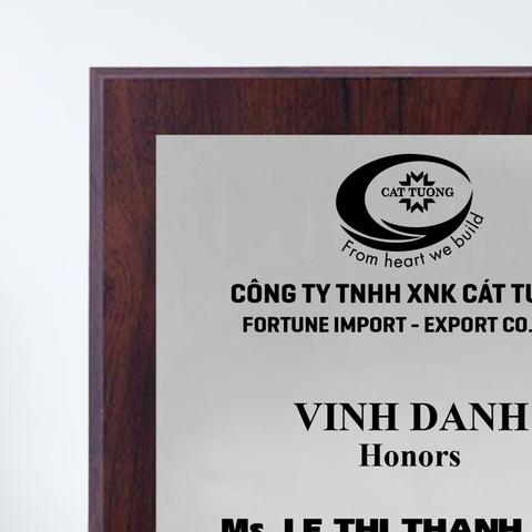 Bảng vinh danh khen thưởng doanh nghiệp ngành kỹ thuật xây dựng trang trí nội thất