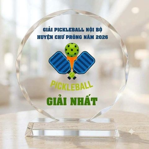 Cúp Pickleball pha lê dùng trao giải hay lưu niệm ở những giải thể thao