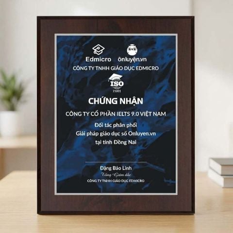 Bảng chứng nhận đối tác phân phối sản phẩm dịch vụ phần mềm giáo dục