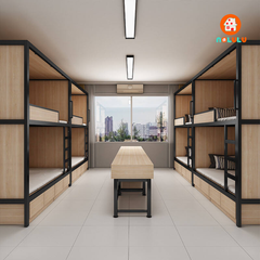 Giường tầng khung sắt hiện đại cho kí túc xá Nolulu - GTS06